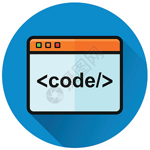 代码圈蓝色平面 ico背景图片