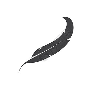 黑色羽毛羽毛图标插图矢量模板鹅毛笔白色翅膀棕色墨水羽化重量标识写作黑色设计图片