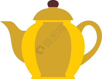喷口黄色茶壶插画