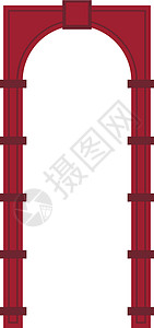 平面样式中的红色拱形图标背景图片