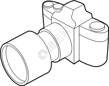 光学耀斑带有镜头的照片相机插画