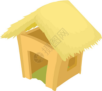 小屋网络窗户卡通片插图热带竹子博客平房日志房子背景图片