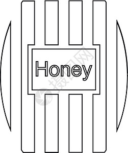蜂蜜工艺木制蜂蜜桶插画