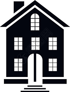 房子黑白三层楼图标简单样式设计图片