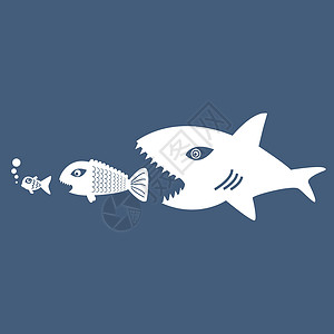 大鱼吃小鱼生存插图高利贷者风险清算攻击贷款竞争者鲨鱼打猎插画