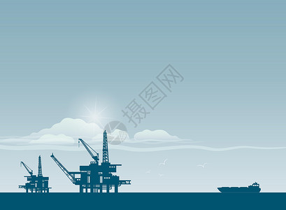海工平台石油井架技术汽油萃取活力炼油厂燃料油田海洋生产平台设计图片