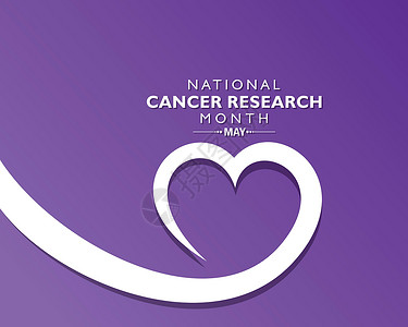 12到15个月月观察到的全国癌症研究月的病媒图解插图发明机构诊所国家紫色希望肿瘤学帮助标识插画