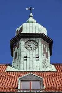 马尔默高等法院日落街道建筑学城市市中心法庭天空全景建筑天际背景