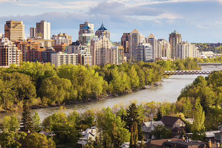 卡尔加里天际线Calgary  城市全景街道商业景观天际建筑地标天空摩天大楼建筑学市中心背景