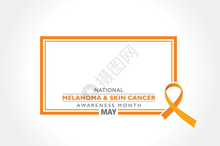 月是黑色素瘤和皮肤癌宣传月紫外线烧伤橙子疾病插图辐射防晒霜国家丝带活动设计图片