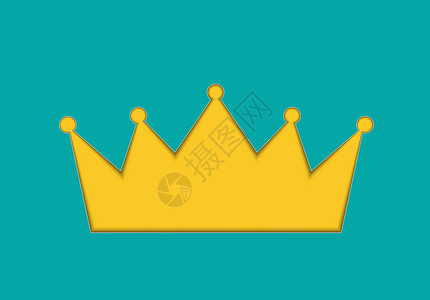 经典皇冠素材绿色背景上的剪纸皇冠 它制作图案矢量力量王座版税阴影皇家领导者成功权威国王纸艺设计图片