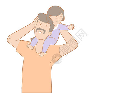 婴儿柔肤湿纸巾父子在活动中培养孩子的柔情感承载爱孩子享受飞行和解放军插画