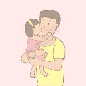 戳中节操感觉活动中的父亲节 培养孩子柔情的感觉 承载爱 他的孩子喜欢抱亲插画