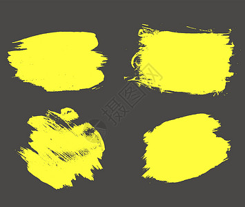 肮脏的艺术黄色飞溅画笔描边 矢量图 Eps1背景图片