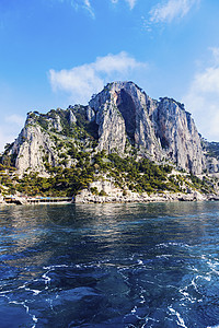 卡普里岛天际悬崖旅行地标天空城市支撑岩石建筑学背景图片
