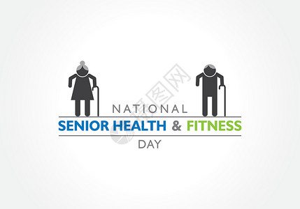 月的最后一个星期三庆祝全国老年人健康和健身日饮食公民插图资源图片治疗成人治愈全世界海报背景图片