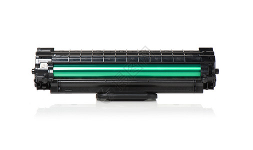 白色背景上的墨水匣碳粉黑色电脑墨盒印刷喷射墨水激光技术笔芯背景图片