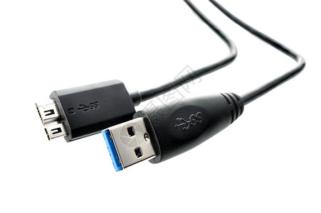 USB 3 0 有线力量认证塑料数据速度标识界面外设公共汽车金属背景图片