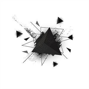 破坏的金字塔抽象的黑色三角金字塔几何背景矢量图像插图艺术创造力双方网站金字塔几何学顶点黑色三角形插画