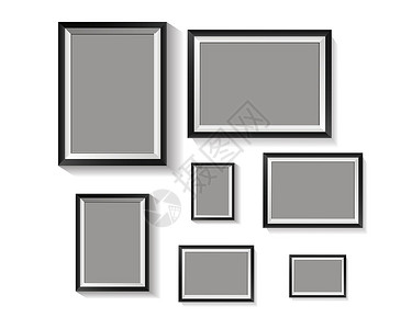樱桃叶矩形相框白色背景上覆盖白色框架的垂直矩形框架黑色外框架画廊木头阴影相框卡片塑料盒子寄宿生插图木板插画