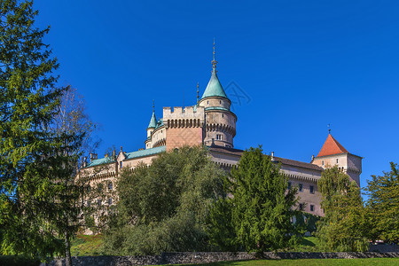 塔维尼斯洛伐克博因尼切城堡旅游历史性城堡吸引力旅行地标天空建筑学堡垒建筑背景