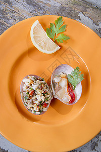 暖和地热到法索罗餐厅味道蛤蜊食物饮食盘子美食背景图片