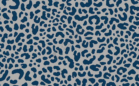 抽象的现代豹纹无缝图案 动物时尚背景 用于印刷品 卡片 明信片 织物 纺织品的蓝色和灰色装饰矢量图 风格化皮肤的现代装饰品毛皮丛背景图片