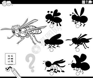 黄蜂蜇伤阴影游戏与黄蜂字符着色书 pag设计图片