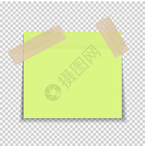 自粘绷带透明背景矢量它制作图案的粘纸便条空白邮政办公室白色记事本磁带阴影插图绿色备忘录设计图片