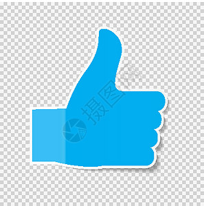 透明背景矢量它制作图案上的粘纸竖起大拇指网络投票啤酒手指标签社会按钮蓝色互联网朋友背景图片
