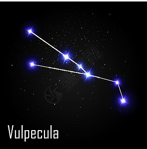 德拉科Vulpecula 星座与美丽明亮的星星在宇宙天空矢量它制作图案的背景设计图片