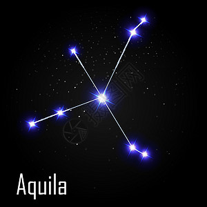 天鹰星座与美丽明亮的星星在宇宙天空矢量它制作图案的背景背景图片