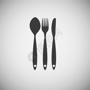 银器制作餐具 SpoonFork 和刀图标矢量它制作图案午餐盘子用餐用具菜单厨房餐厅刀具早餐工具插画