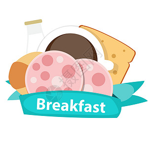 牛奶早餐饼现代平面样式矢量它制作图案中的最佳早餐图标背景食物黄油煎饼时间牛奶橙汁咖啡网络面包插图插画