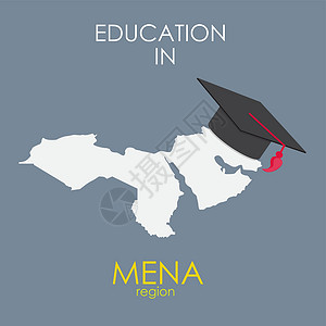 米亚尼娜Mena 地区的商学院教育概念向量它制作图案插画