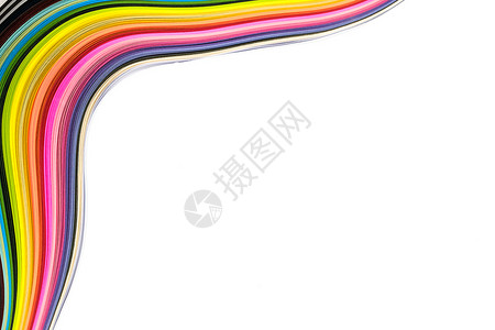 在白色背景上的抽象颜色波浪卷曲彩虹条纸蓝色指导流动派对装潢师光谱绗缝横幅墙纸样本背景图片