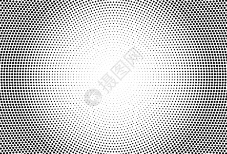 半色调效果 与黑色圆点 矢量几何纹理刷子曲线圆圈印迹创造力插图漩涡流行音乐白色艺术背景图片