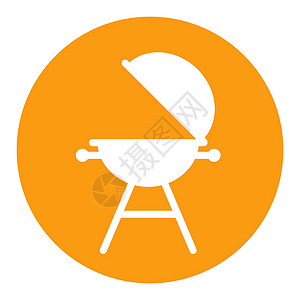 烧烤烧烤野餐矢量白色字形 ico木炭牛肉后院派对插图烹饪标识牛扒标签食物背景图片