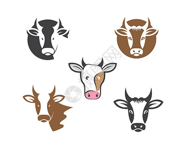 牛标志矢量图模板小牛天空食物农村动物场地牧场蓝色草地哺乳动物背景图片