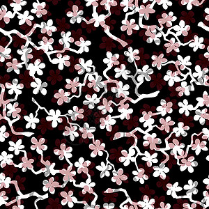 樱花无缝模式花卉图案覆盖高清图片