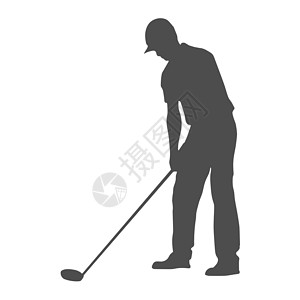 斯托克高尔夫球 法力高尔夫球手的立体轮廓 高尔夫球运动员的剪影绘画草地推杆冠军训练草图竞赛男生嘲笑插图插画