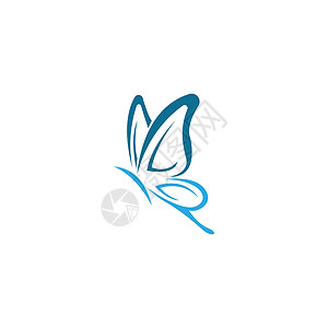 温泉设计蝴蝶图标标志设计概念模板它制作图案温泉标识沙龙动物生态插图绘画奢华昆虫女孩插画