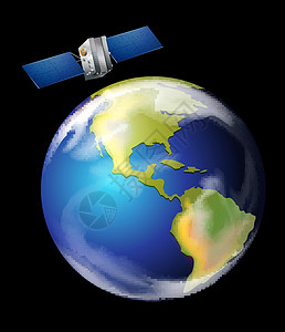 准确卫星定位卫星轨道地球蓝色技术身体生物生活圆形定位系统土地全球插画