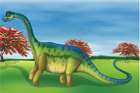 变色树蜥蓝极龙重龙侧窗侏罗纪树蕨蜥脚类恐龙脊椎动物前额动物轨道插画