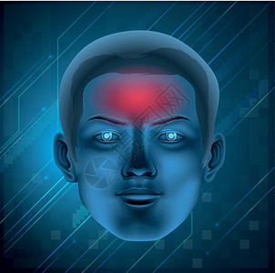 头痛概念系统生物学毒素颈动脉神经疼痛科学静脉发烧过敏反应插画