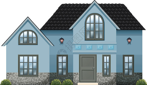 单亲家庭一个蓝色的大房子设计图片