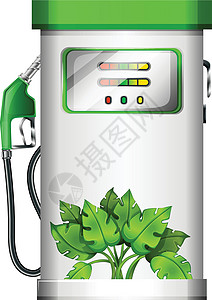 柴油燃料有植物的汽油泵设计图片