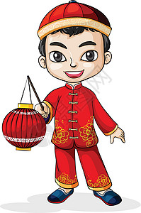 新年穿新衣一个穿哈的中国人设计图片