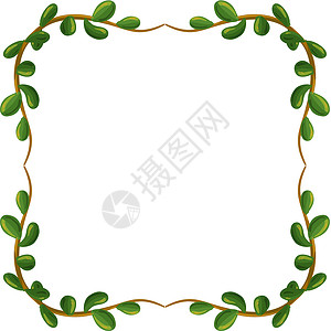 绿色光效圆形由假期组成的边框装饰风格植物学树叶美化艺术品多叶棕色白色创造力插画