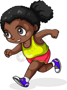 三道鳞一个黑人女孩奔跑设计图片